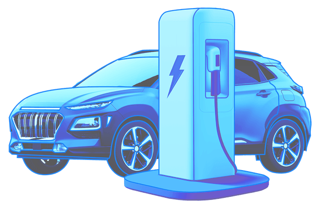 Illustration av en Laddstationer