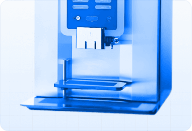 Avkalkningsindikator och varningar för full avfallsbehållare och droppbricka